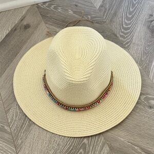 Beaded Straw Sun Hat